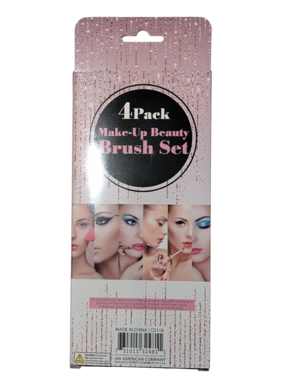 4-Pack Makeup Brush Set in Lavender and Silver - Picture 3 of 4
